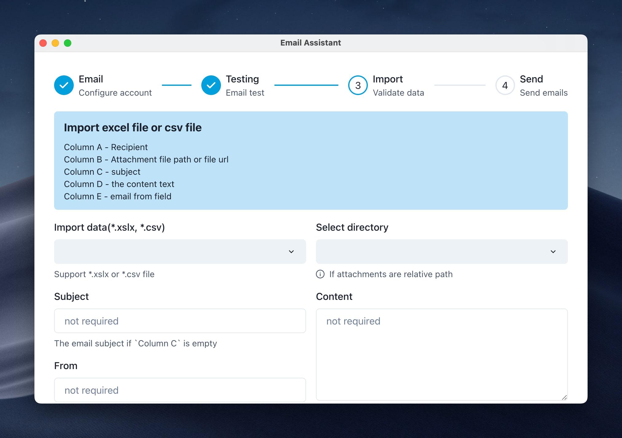 Step 3: import data and check